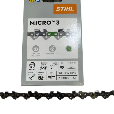 STIHL 16 Inch Chain 61 PMM3 55 OEM – 3610 005 0055 – 3/8" Picco .043 Gauge