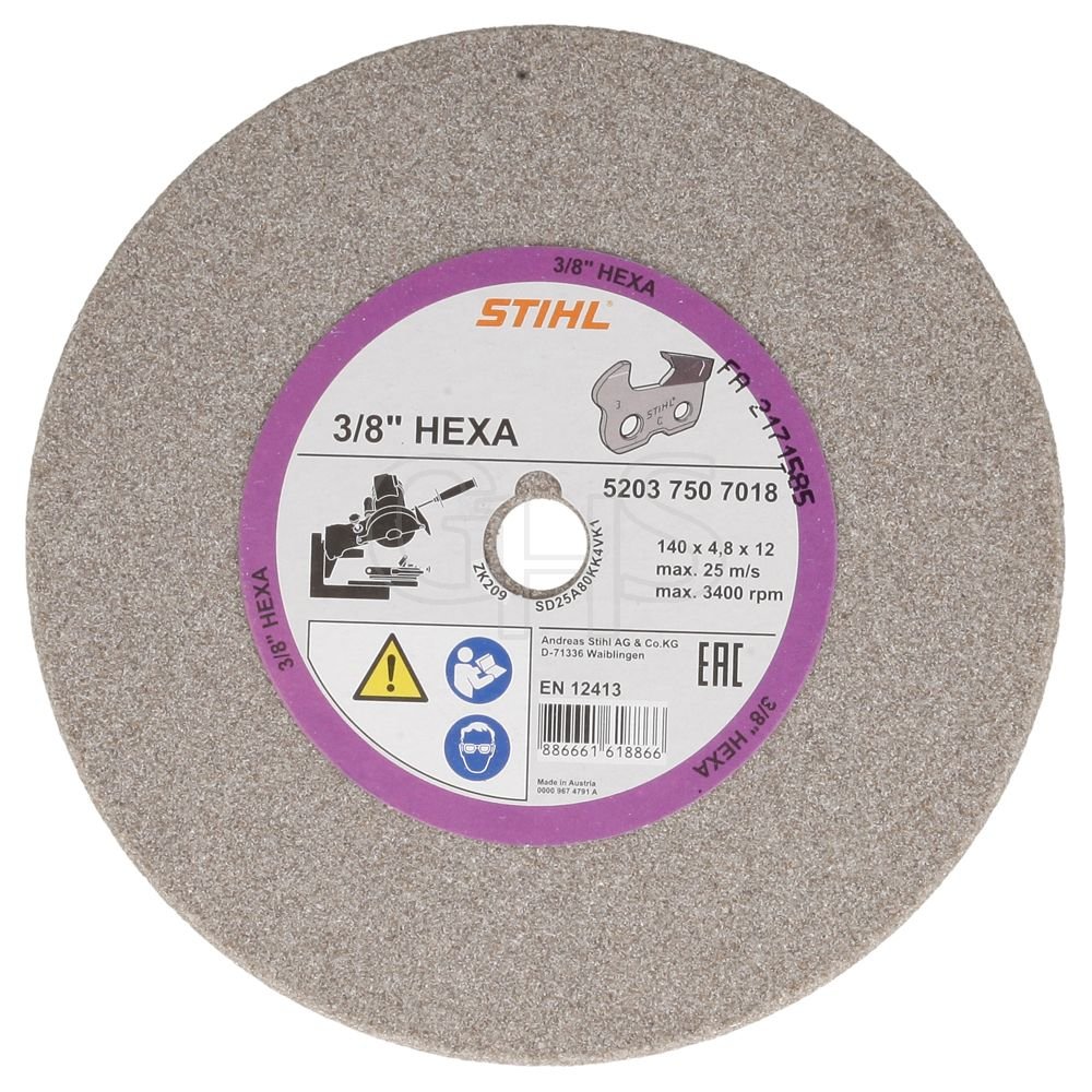 STIHL 5203 750 7018 Shaped Grinding Wheel- Hexa 3/8"